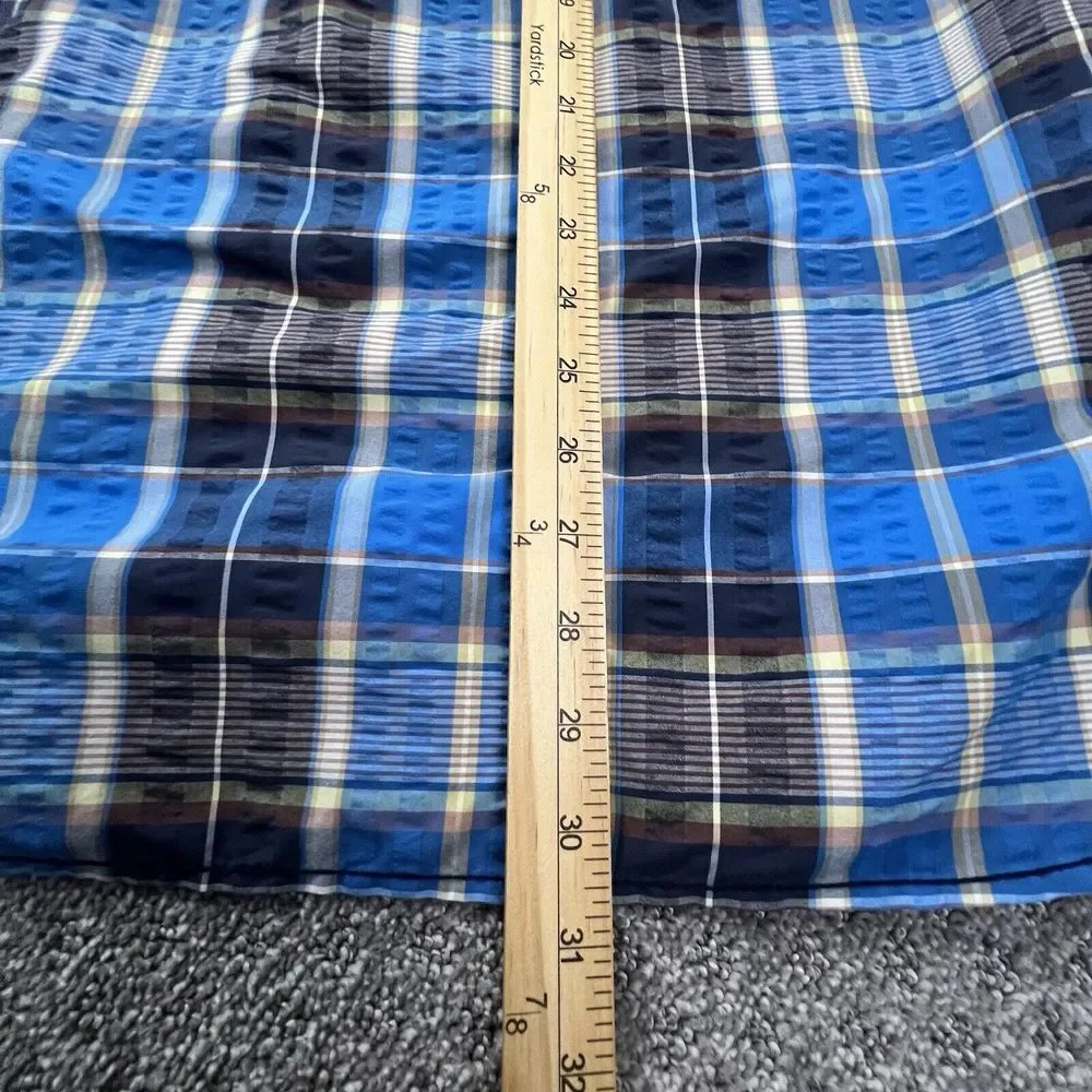 The North Face Shirt Mens XL Blue Plaid‎ Short Sleeve Button Down Hiking Outdoor